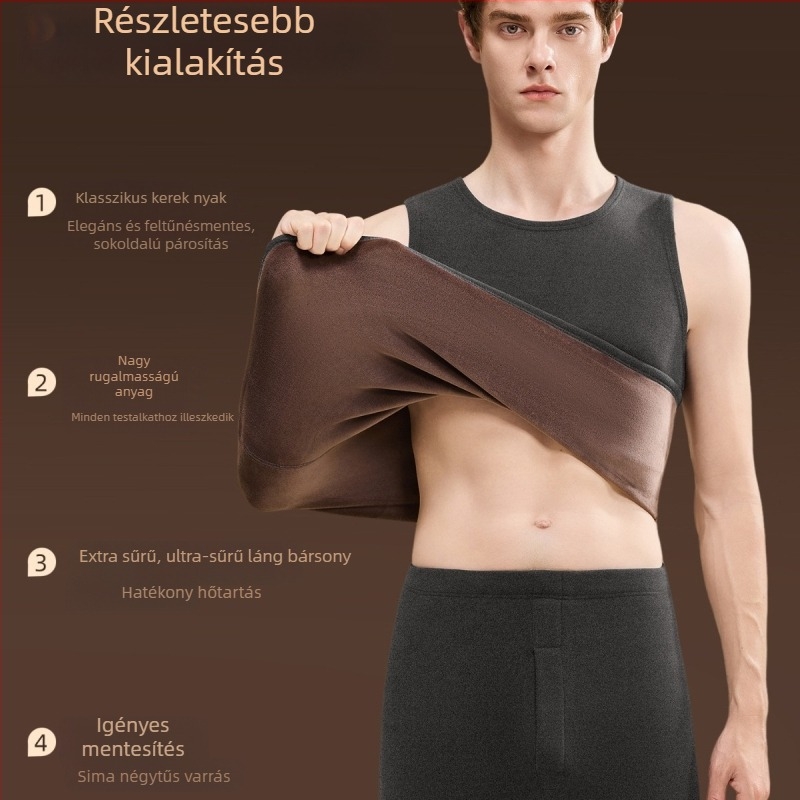 Woodpecker férfi melegítő mellény fleece-béléssel, vastag, őszi-téli