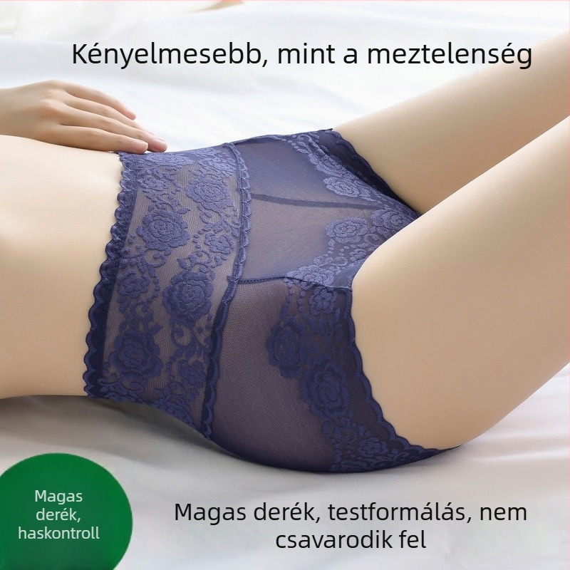 Privát Virágnyelv – Luxus magas derekú csipkés női alsónemű, plusz méret, formázó és fenékemelő hatás