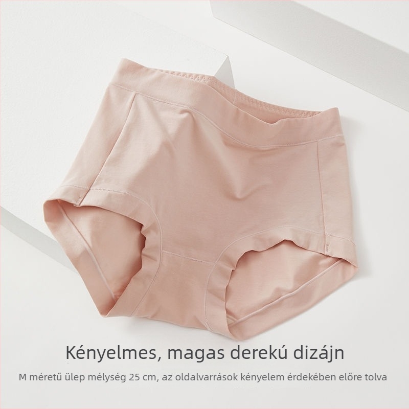 Női hosszú szálú pamut alsónemű, légáteresztő, antibakteriális, magas derékú, csípő-hosszan illeszkedő fazon, plusz méret.