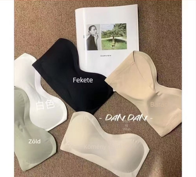 Nylon Bustier/Bandeau – Láthatatlan hatás, 3/4 kosár, Formázott csésze: vékony felső / vastag alsó, Mellkas hossza
