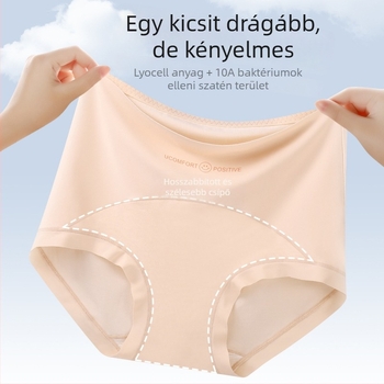 Női varrat nélküli jóga alsónemű, magas derék, haskontroll, Lyocell, plusz méret
