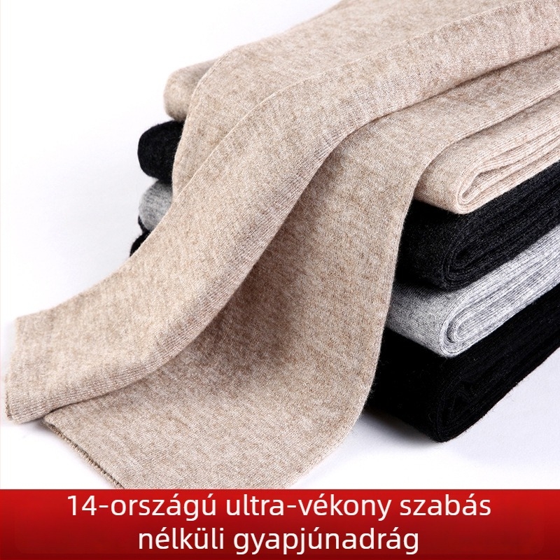 Gyapjú varrat nélküli ultra vékony fűtőnadrág, uniszex