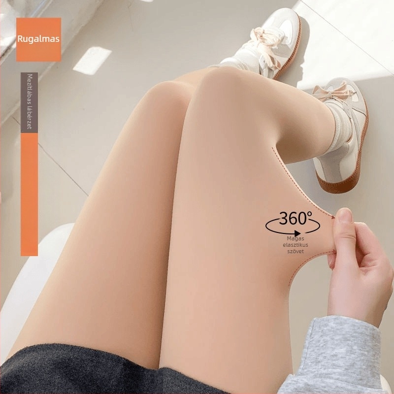 Nylonból készült fleece-lével bélelt thermális női nadrág — fenékemelés, testformálás, hasi kontroll, vastag anyag