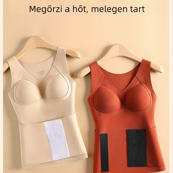 Őszi–téli termos mellény Velcro tépőzáras derékon, mellkas alatti párna, varrás nélküli alapréteg, karcsúsító hatás