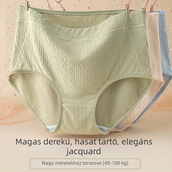 Nagy méretű női pamut alsó, magas derekú, antibakteriális, hasi formázás, lélegző, 100% pamut