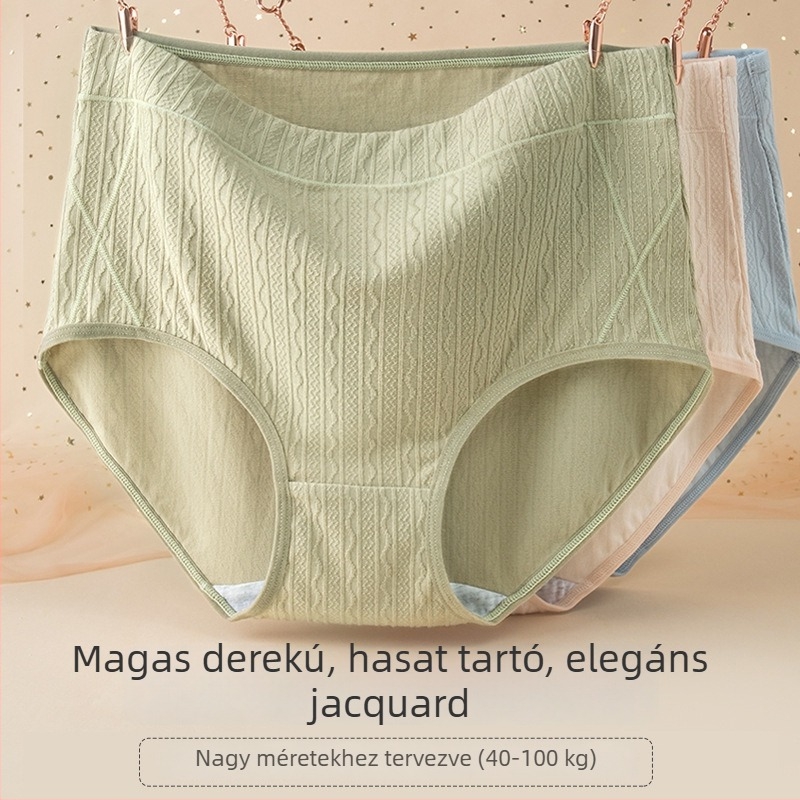 Nagy méretű női pamut alsó, magas derekú, antibakteriális, hasi formázás, lélegző, 100% pamut