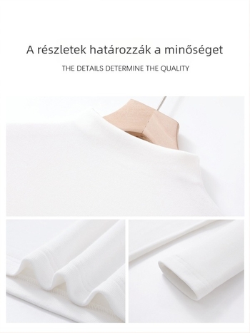 Viskózanyagú, egyszínű hosszú ujjú felső, fél nyakú, karcsú szabás