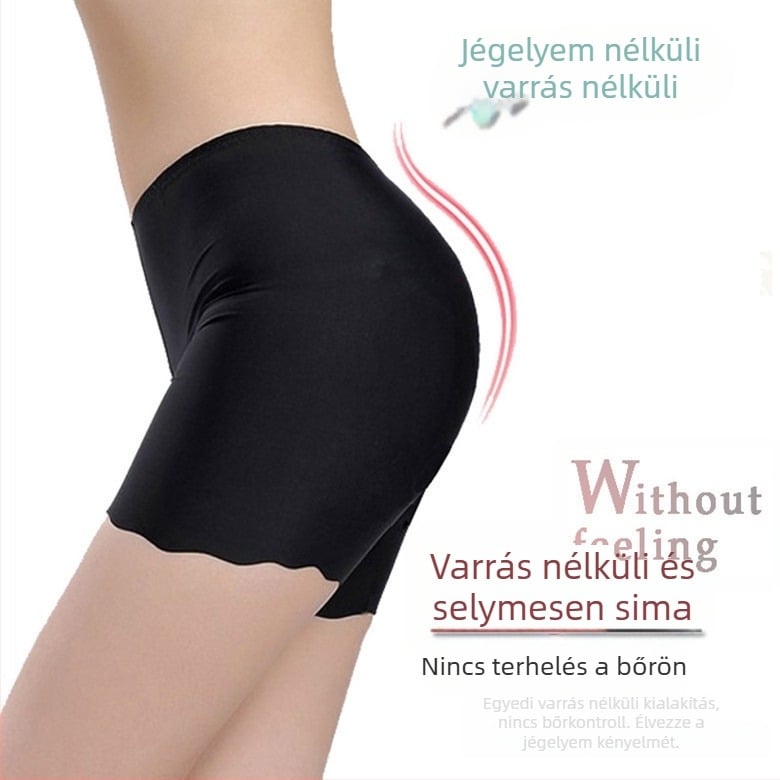 Új Ice Silk seamless biztonsági rövidnadrág nőknek hullámos éllel, átlátszatlan, plusz méret