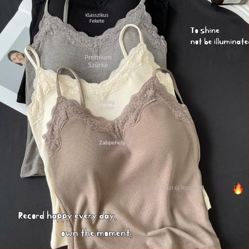 Pamut felső V-nyakú, mellpárnával, pántos stílusú, szivacspárnával, 70–80% pamut