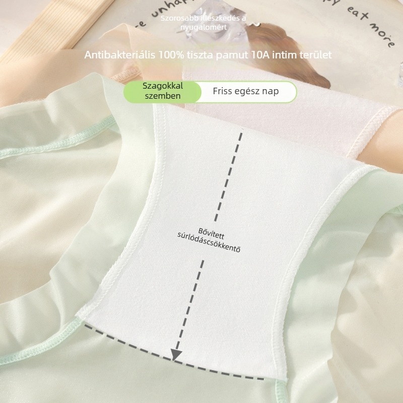 Női nylon alsónemű, lélegző 100% pamut aljzat, meghosszabbított szeméremtájon, antibakteriális zóna, összeillesztett szövet