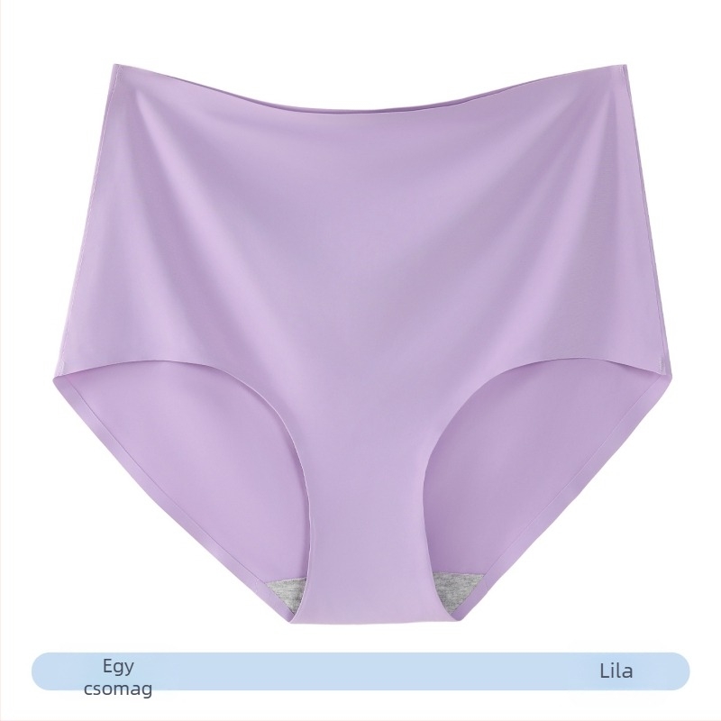 Női alsónemű ice silk anyagból, magas derék, egyszínű mintázat, fő anyag nylon 80–90%, csípő résznél pamut bélés