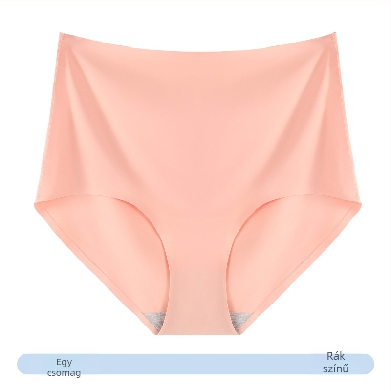 Női alsónemű ice silk anyagból, magas derék, egyszínű mintázat, fő anyag nylon 80–90%, csípő résznél pamut bélés