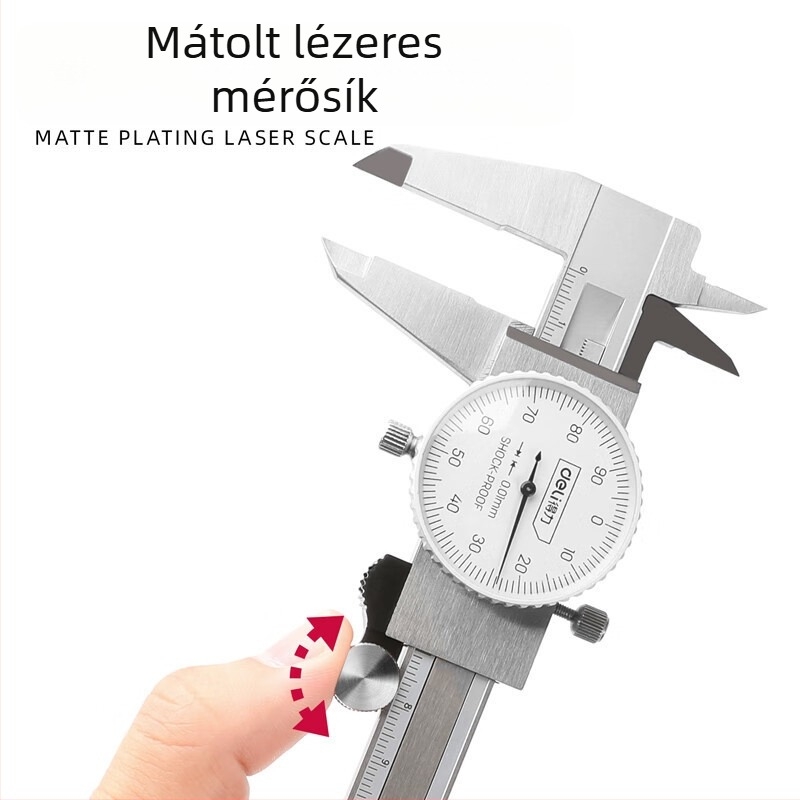 Rozsdamentes acél díl tolómérő, nagy precizitás, DL93150B, 200B, 300B, Effective
