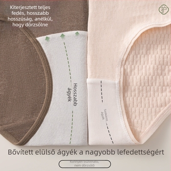 Női magas derekú pamut alsónemű hasi kontrollhoz, légáteresztő, antibakteriális, kötött, 95–100% pamut