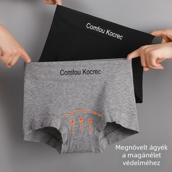 10A antibakteriális pamut női boxeralsó, hosszított ágyékkal, magas derék, légáteresztő, bőrbarát, nagy méret