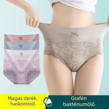 Grafén női magas derekú, varrás nélküli formázó alsó, szülés utáni haskontrollal és faremeléssel – nagy méret
