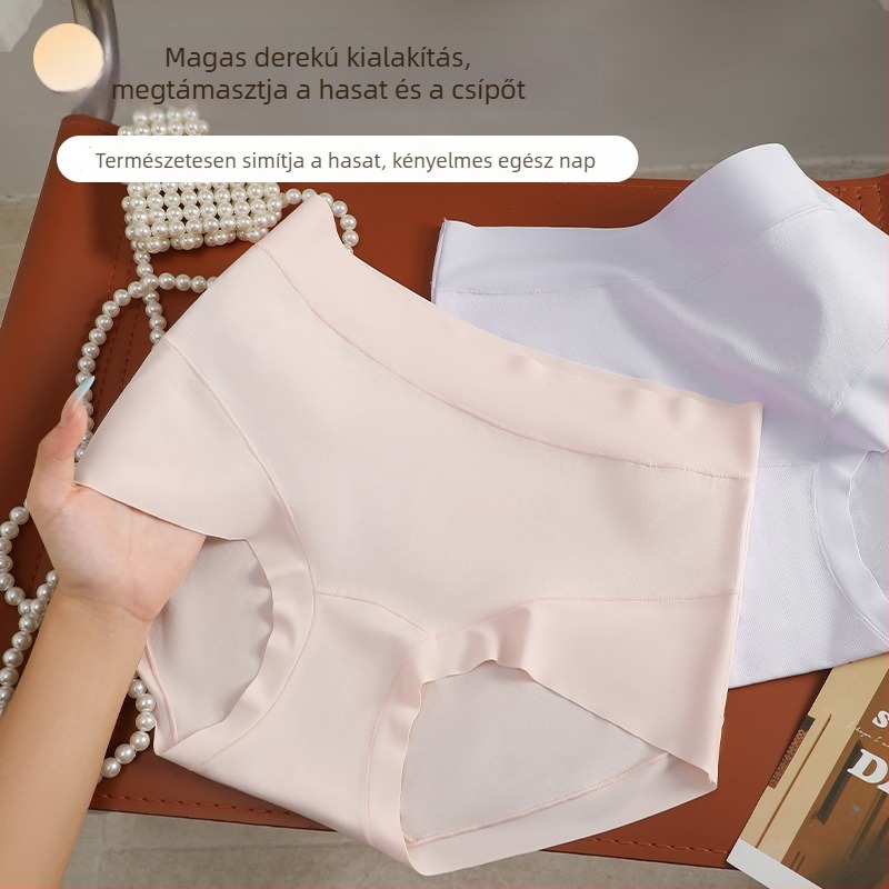Női magas derekú, 100% pamutból készült alsónemű, 10A antibakteriális, finom fonású pamut, légáteresztő, plusz méret