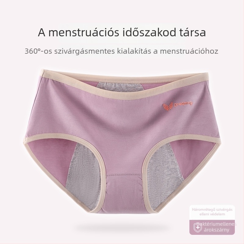 Női pamut alsónemű középmagas derekú, 95% pamut fő anyag, 100% pamut ágyékvonal, relief mintázat, lélegző