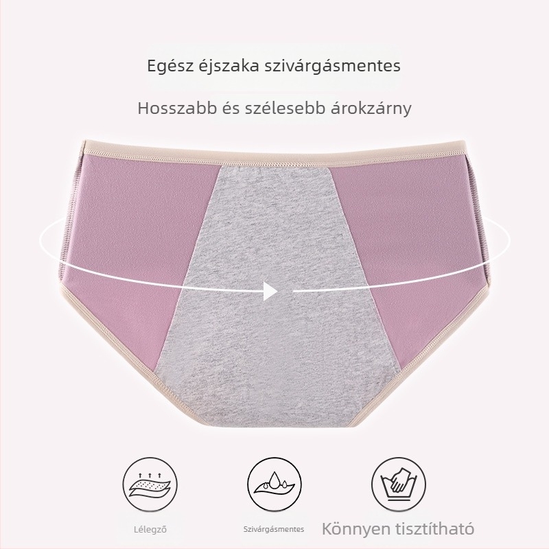 Női pamut alsónemű középmagas derekú, 95% pamut fő anyag, 100% pamut ágyékvonal, relief mintázat, lélegző