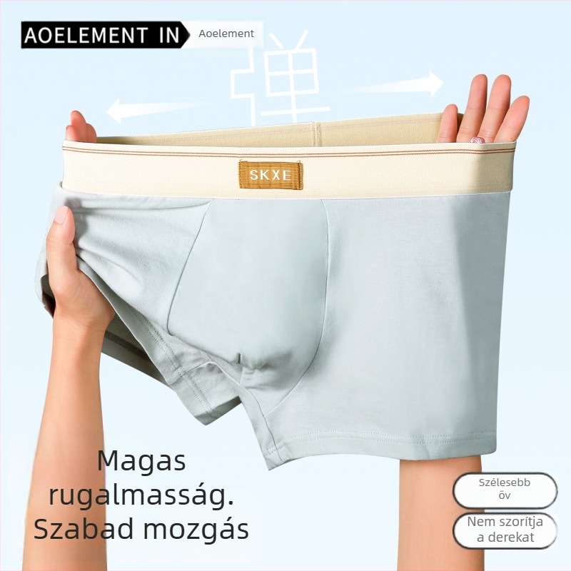 Férfi antibakteriális pamut boxer brief, középmagas derekú, 95–100% pamut, ágyéktáji bélés viszkóz, kötött anyag