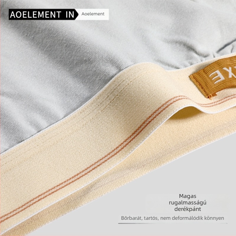 Férfi antibakteriális pamut boxer brief, középmagas derekú, 95–100% pamut, ágyéktáji bélés viszkóz, kötött anyag