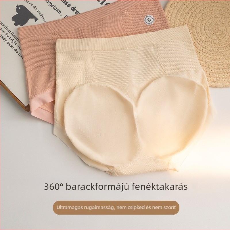 7A antibakteriális A-osztályú női pamut alsónemű, magas derék, varrat nélküli, pamut bélés a szeméremtájékon, plusz méret