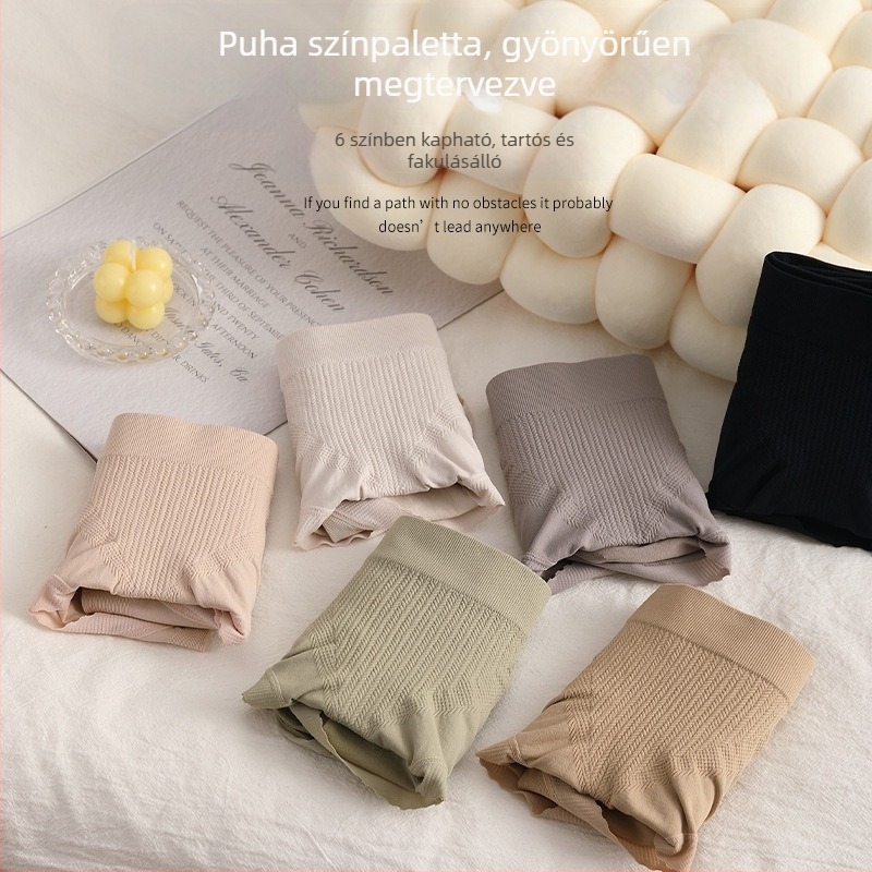 Sima varrás nélküli női alsónemű középmagasságú fenékemelő, lélegző nylon, pocakkontroll, plusz méret, háromszög fazon