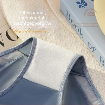 Női varrat nélküli középmagasú alsónemű – fő anyag: nylon 70–80%, 100% pamut a tájékán, egyszínű, sima szövés 31-40d