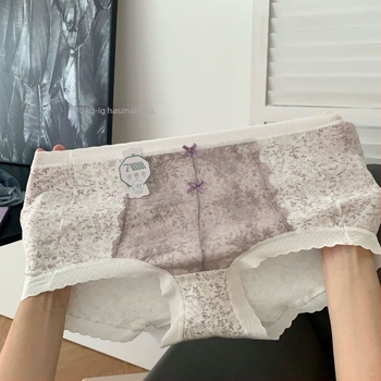Plusz méretű pamut jacquard női bugyi, magas derék, virágmintás, haskontroll, fenékemelés, antibakteriális, bővített ágyék