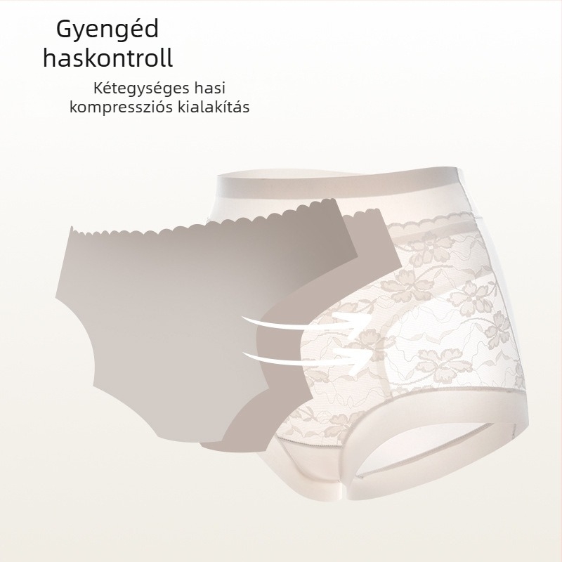 Női magas derekú csipkés alsó, jéghideg selyem anyag, has- és fenékformázás, plusz méret 100 kg-ig