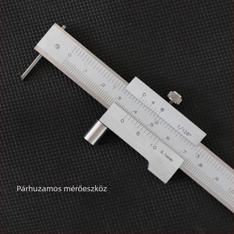 Vernier tolómérő karbid író tollal és wolfráms fejű írófej; párhuzamos jelölő eszköz