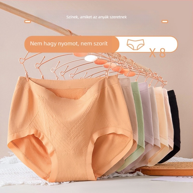 Női magas derekú seamless alsó, csípőemelés, lélegző, hasformázás, mulberry selyem bélés
