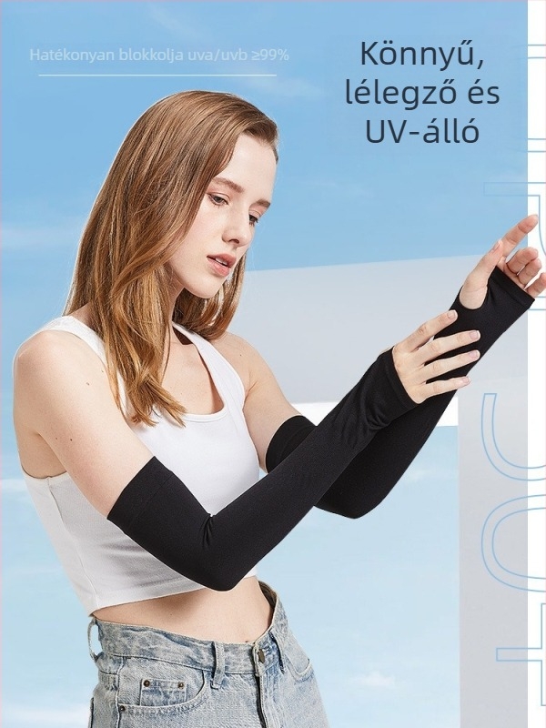 Uniszex UV-védett karvédő külső tevékenységekhez nylon anyagból, egyszínű, napvédő