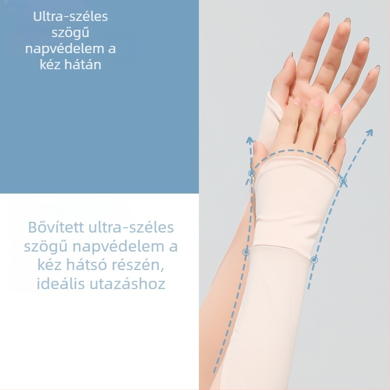 Női karvédők napsugárzás elleni védelemmel, jégselyem anyaggal, UV védelem, vezetéshez