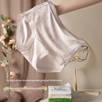 Női csipkés ice silk alsónemű, varrás nélküli, nagy méret, antibakteriális, belső réteg mulberry silk