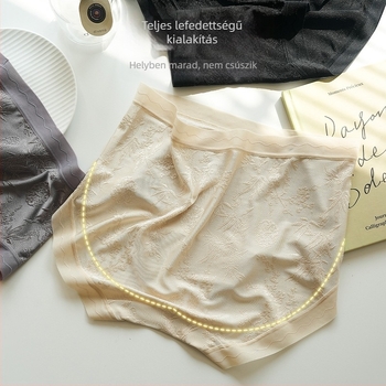 Női csipkés ice silk alsónemű, varrás nélküli, nagy méret, antibakteriális, belső réteg mulberry silk