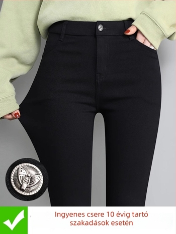 Női tavaszi–ősz leggings, 2026 új stílus, fekete, rugalmas, szoros szabású pencil nadrág
