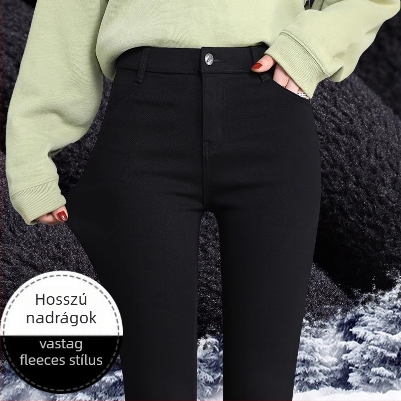 Női tavaszi–ősz leggings, 2026 új stílus, fekete, rugalmas, szoros szabású pencil nadrág