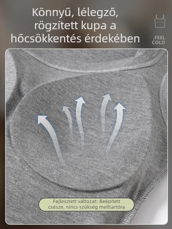 H875 Beépített melltartó párnázásos, széles vállpántos női top, I-alakú, karcsú szabású alapréteg nyárra.