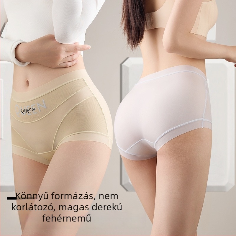 Női magas derekú alakformáló alsónemű hasi kontrollal és fenékemeléssel, légáteresztő hálós anyag, kényelmes teljes fedés