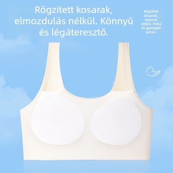 12–15 éves lányoknak szóló vezeték nélküli sportmelltartó, párnázott kosarakkal, lélegző és kényelmes