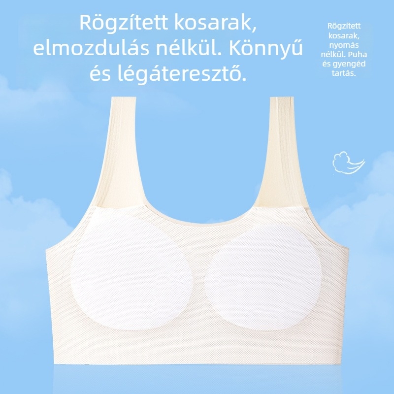 12–15 éves lányoknak szóló vezeték nélküli sportmelltartó, párnázott kosarakkal, lélegző és kényelmes