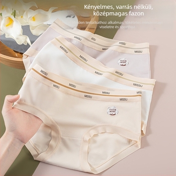 A-kategóriás pamut bugyi lányoknak, középmagas derekú, nagy méret, antibakteriális