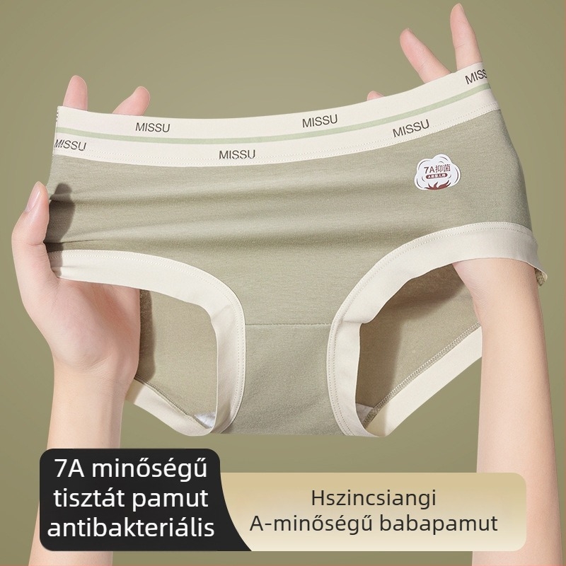 A-kategóriás pamut bugyi lányoknak, középmagas derekú, nagy méret, antibakteriális