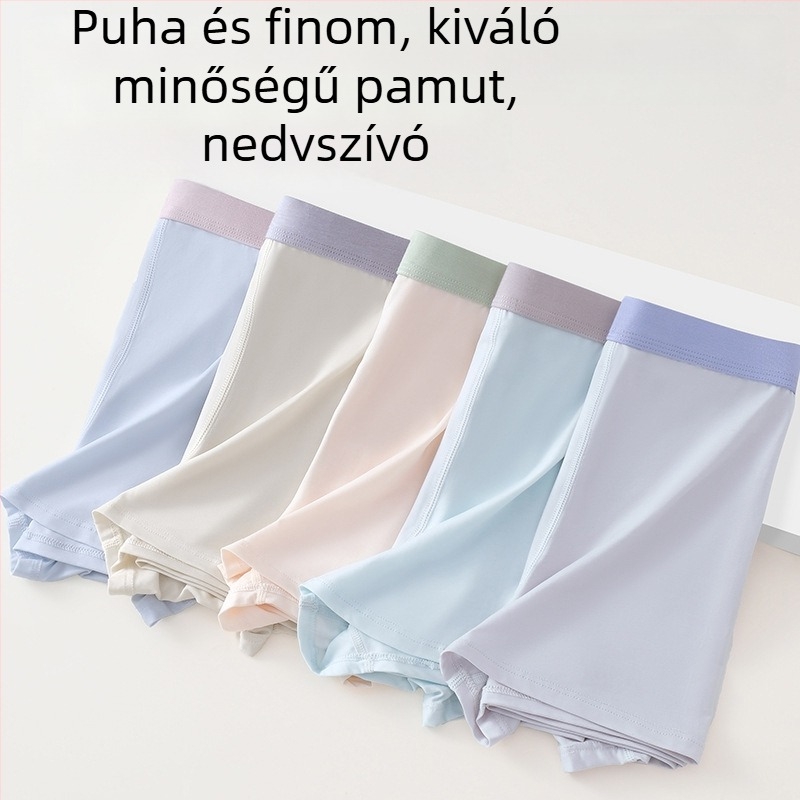 Tinédzser fiúk számára készült 100% pamut boxer brief, lélegző, antibakteriális, középső derekú, nagy méret