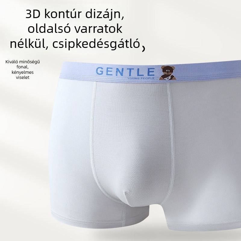 Tinédzser fiúk számára készült 100% pamut boxer brief, lélegző, antibakteriális, középső derekú, nagy méret