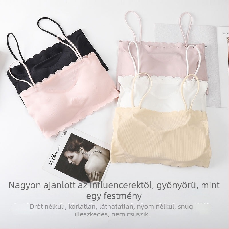Ice Silk anyagú váll nélküli csőtop párnázott, seamless, kötött