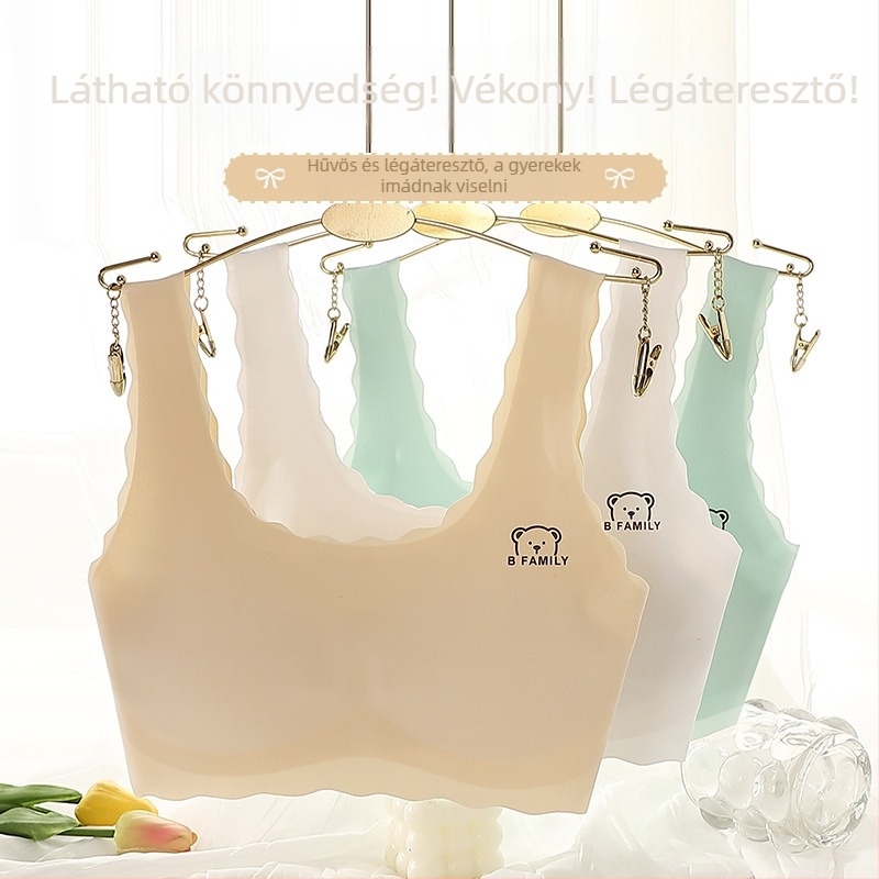 Lányoknak szóló edzőmelltartó, 9–13 éveseknek, ice silk, teljes kosár, latex formázott kosár