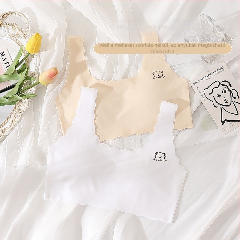 Lányoknak szóló edzőmelltartó, 9–13 éveseknek, ice silk, teljes kosár, latex formázott kosár