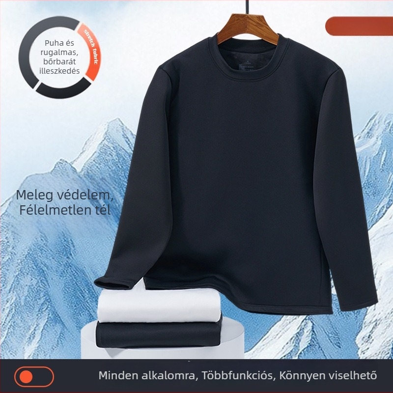 Uniszex libatoll hosszú ujjú felső, kerek nyakú, meleg alapréteg